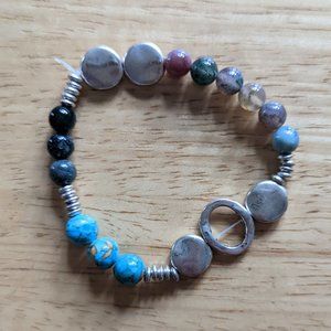 Handmade Semi-Precious Stone Beaded Stretch Bracelet (14/24)